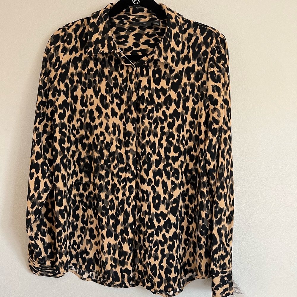 Halogen Animal Print Button Down